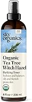 Vista 1 de Sky Organics Organic Tea Tree & Witch Hazel for Face, Purifying Facial Toner to Hydrate, Soothe, Cleanse and Balance Blemish-Prone Skin, Helps