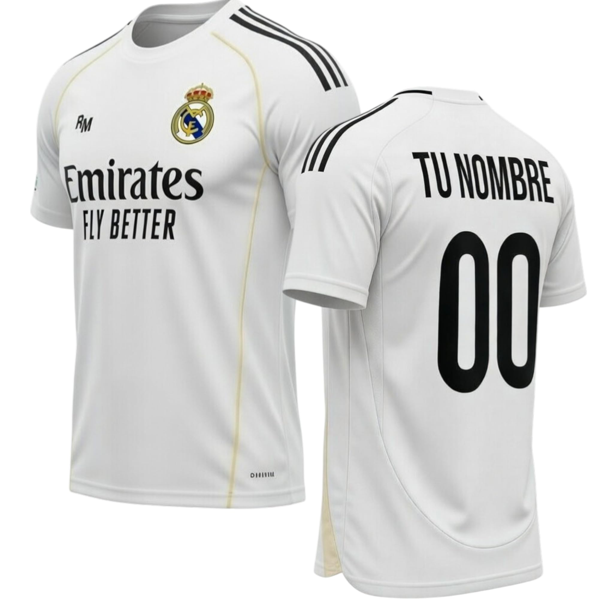Real Madrid Camiseta 2025 2026 Oficial con Licencia | Réplica Personalizada fútbol Adulto Hombre | Blanco Talla S a XXL Nueva Temporada