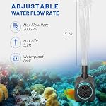 Knifel 200GPH Submersible Water Pump(750L/H,16W),Ultra Quiet Fountain Pump with 5.2ft. High Lift,Pond Pump for Fish Tank, Pond, Aquarium, Statuary, Hydroponics.