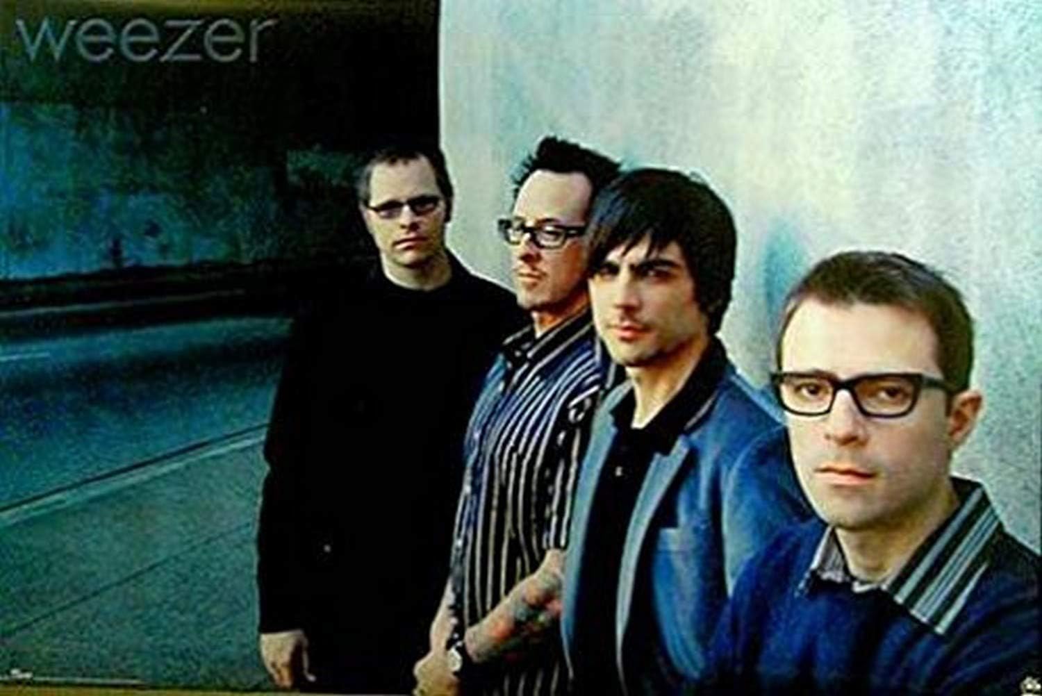 Officially Licensed Weezer Group Against the Wall Art Poster - 36 x 24 Inch - Decorative Print - Poster Paper - Ready to Frame