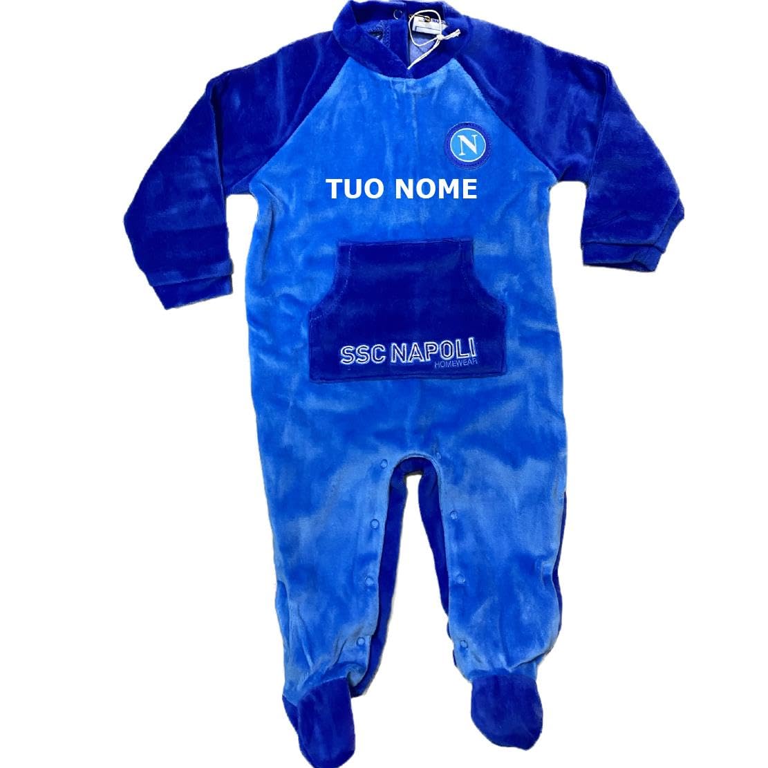 Tutina Neonato Ciniglia Napoli TCN2021 Personalizzabile Con Nome Ricamato PS 13421