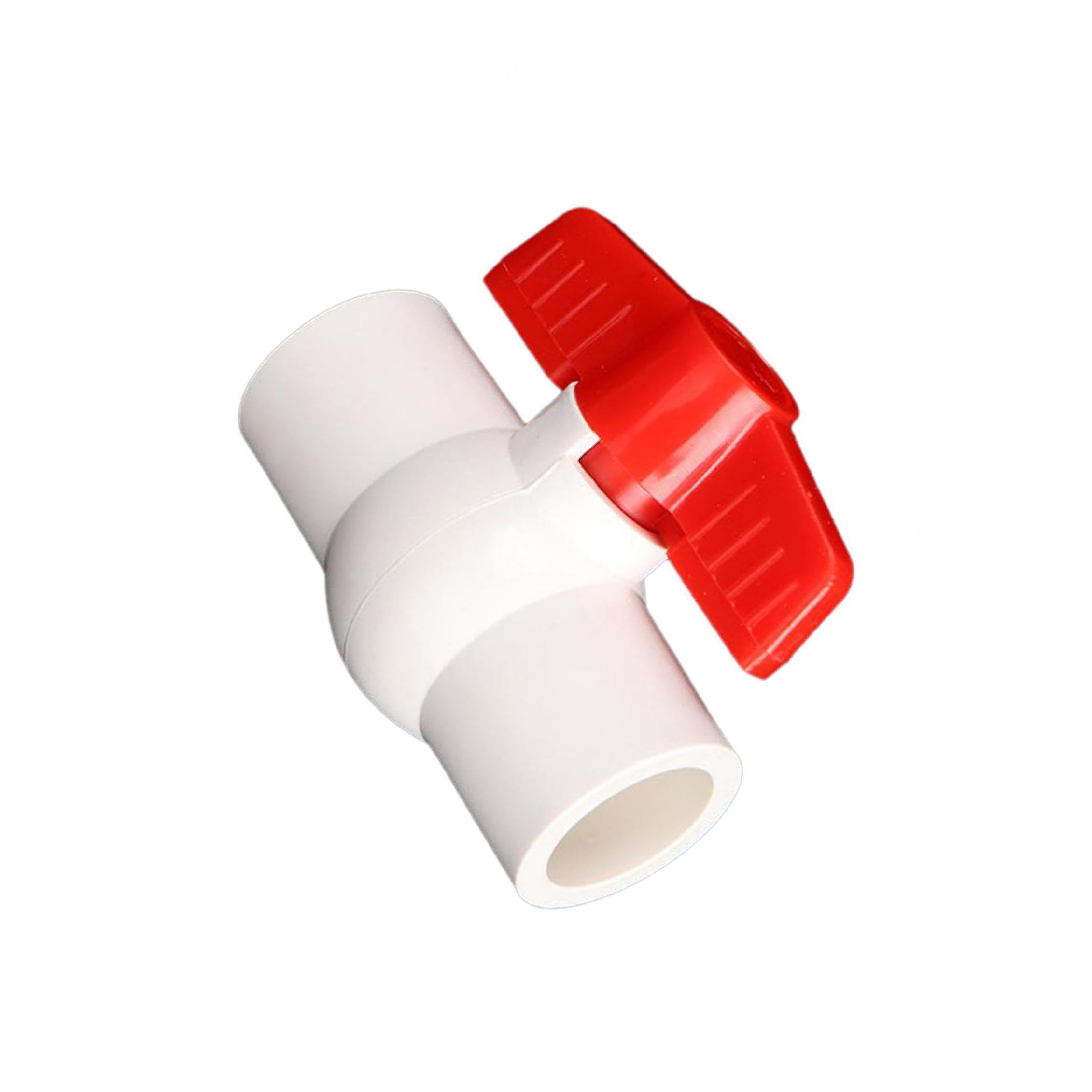 PUXZYAX High Durability Water Pipe Shut Off Valve in PVC Ball Valve Seamless Plumbing Applications Product Ensures Durability and Longevity. Water Pipe Shut, White, 20mm