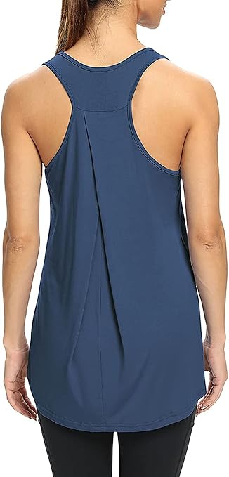 Bestisun Womens Workout Yoga Tops Long Tank Tops Loose fit Racerback Tank Tops for Women