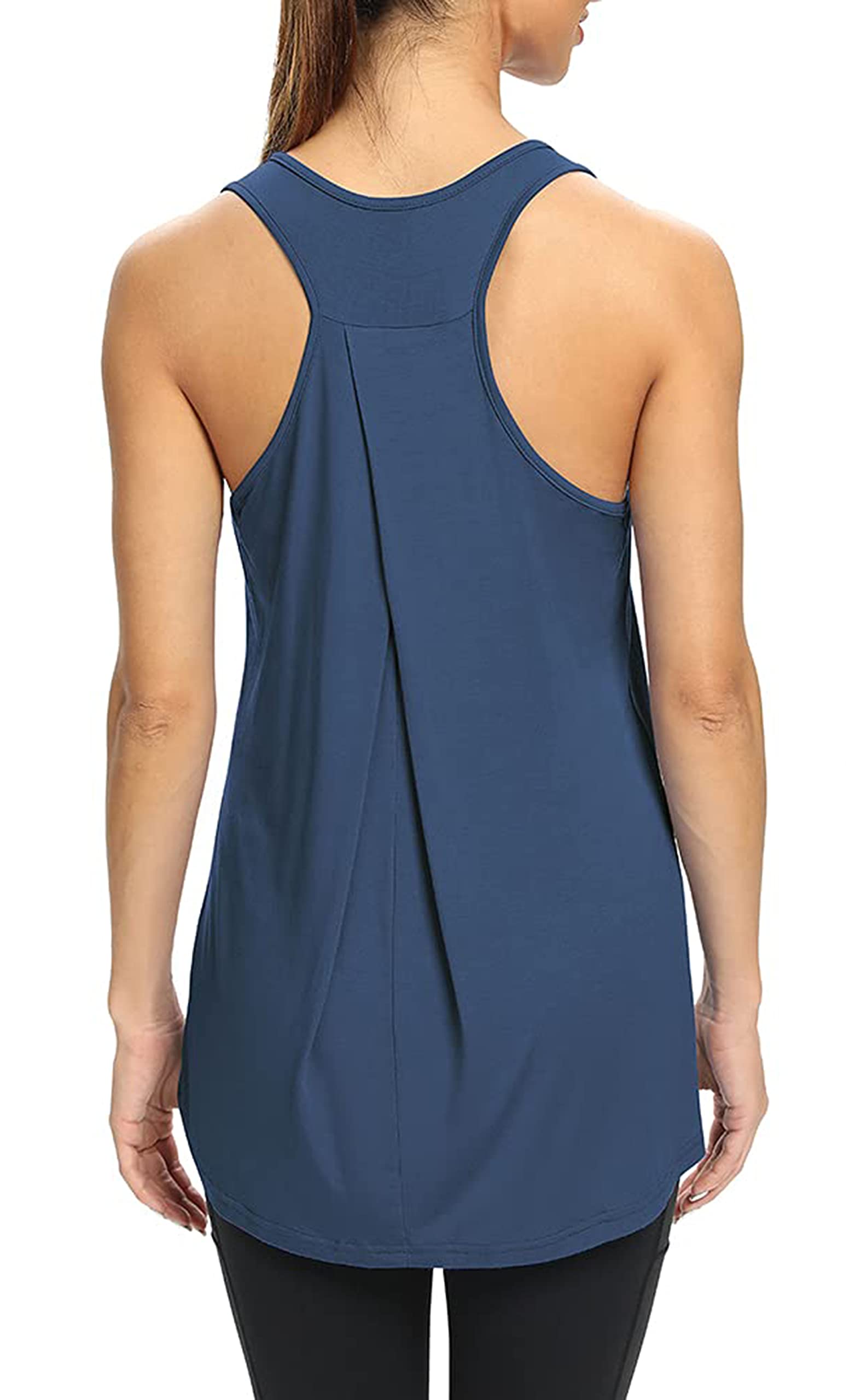 Bestisun Womens Workout Yoga Tops Long Tank Tops Loose fit Racerback Tank Tops for Women