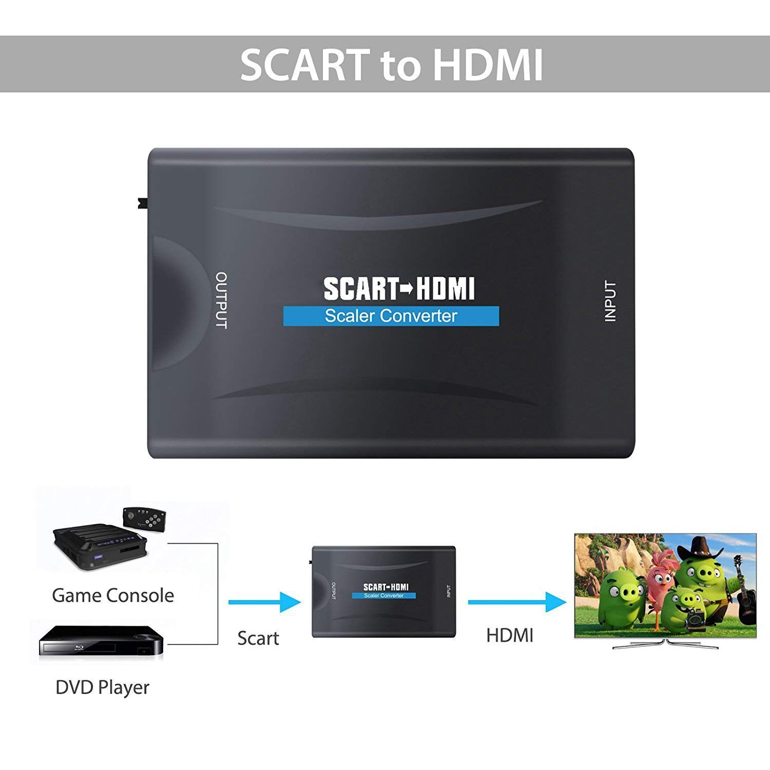 Adaptateur Peritel vers HDMI kyx pour HDTV STB Xbox PS3 Sky DVD Blu-Ray