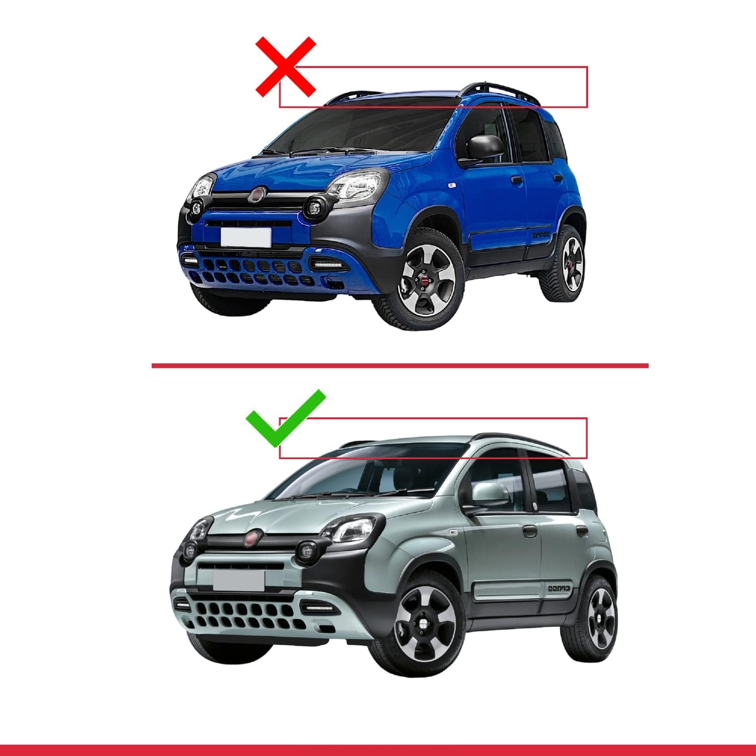 Compatibile con Fiat Panda Cross (319) 2014-2026 Modello ACE-2 Barre Tetto Portapacchi Auto Barre Portatutto Nero Alluminio 2 Barre