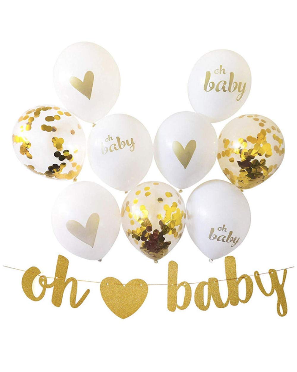 Huanxidp 12 Inch Oh Baby Infinity Gold Sequins Balloon Party Set Baby Shower Party Supplies Party Decoration Balloons Baby Shower qq068