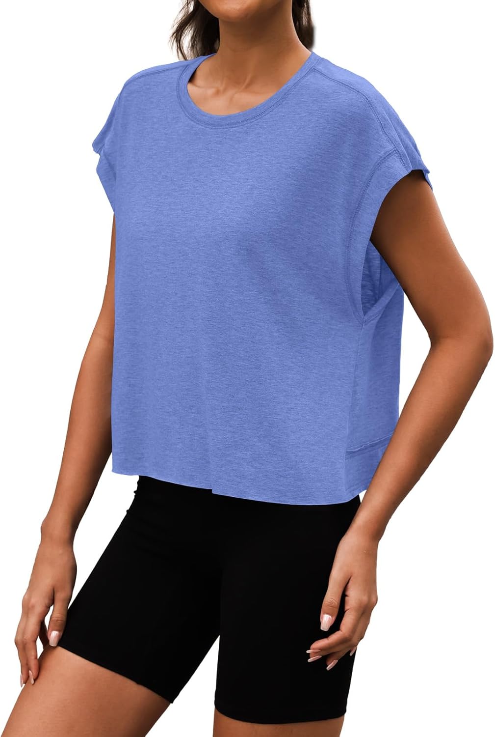 3rd hill Women Open Back Workout Shirts Short Sleeve Tops Casual Yoga Y2k Athletic Gym Running Crop Tees - Image 2