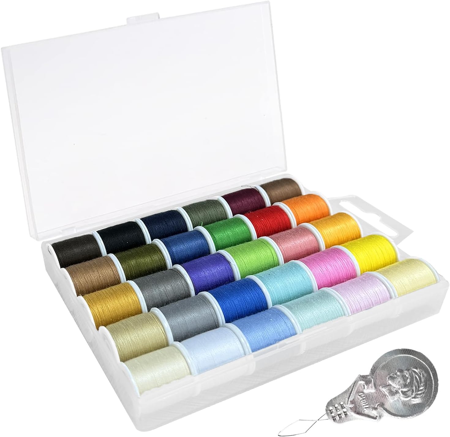 RENKE 30 Color Handy Polyester Sewing Threads,Cotton Thread,Durable and Plentiful Supply for Your Sewing Needs(45 m / 50 yds Each roll)