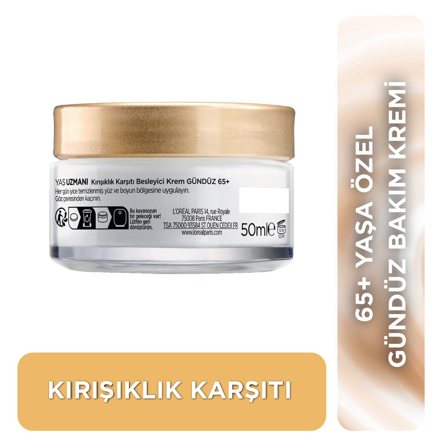 L'OREAL PARIS Yaş Uzmanı 65+ Kırışıklık Karşıtı Besleyici Krem