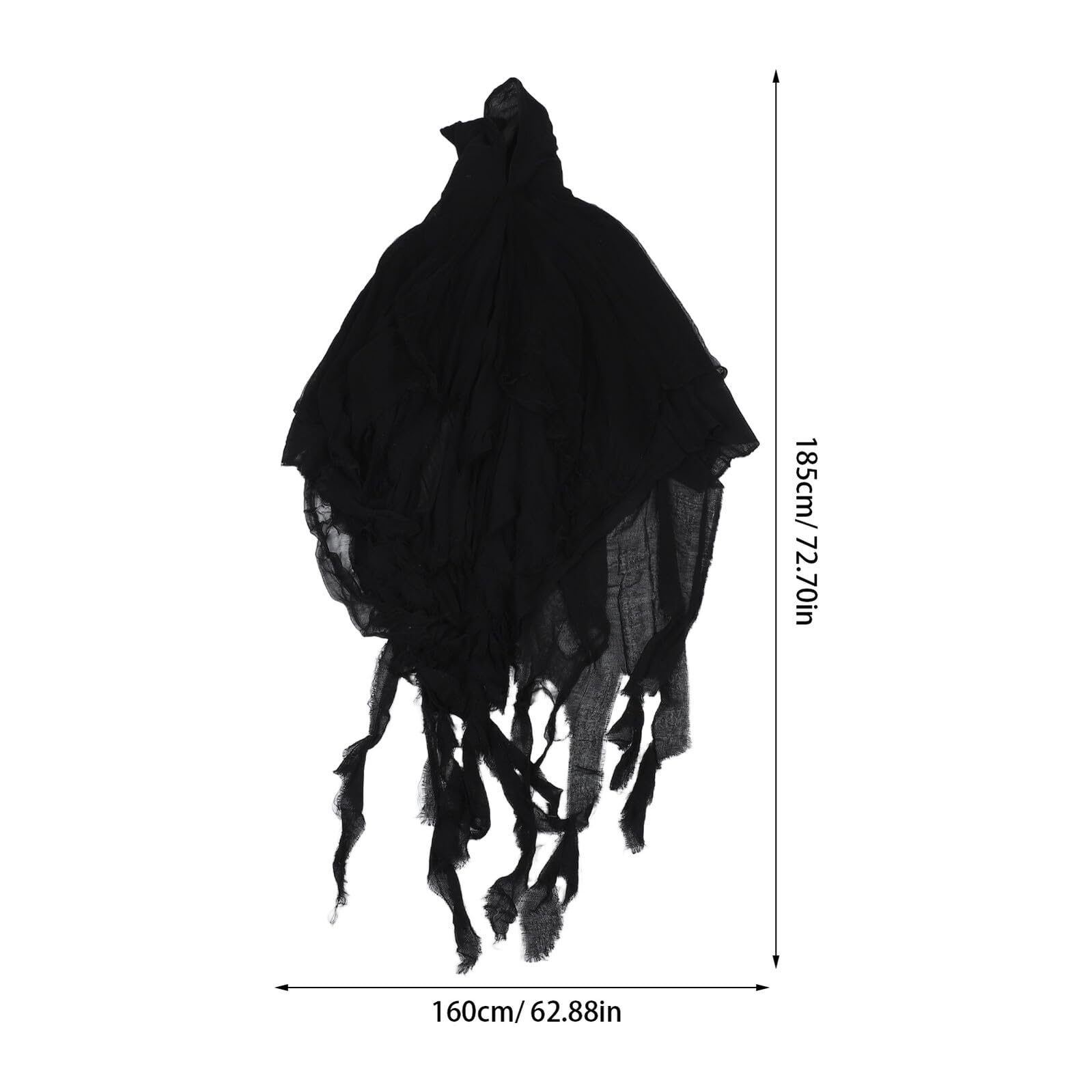 Cape à Capuche Médiévale Halloween pour Adultes Costume Faucheur Effrayant Tissu Respirant Cape de Fantôme Cosplay pour Soirées Jeux de Rôle et Spectacles