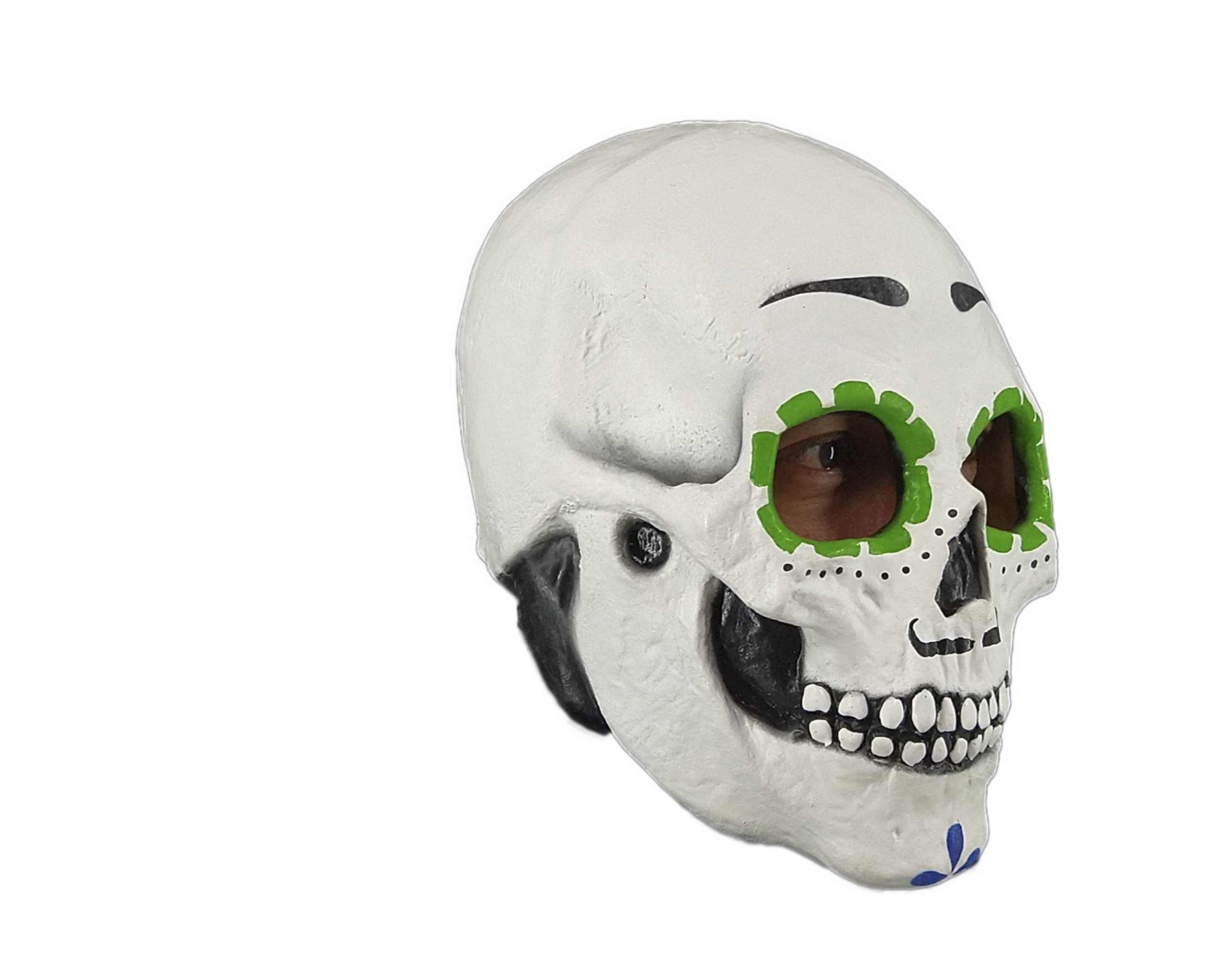 Partychimp 54-26455 Headmask - Catrin Skull/One-size Party mask, Multi-Coloured, T.Universal