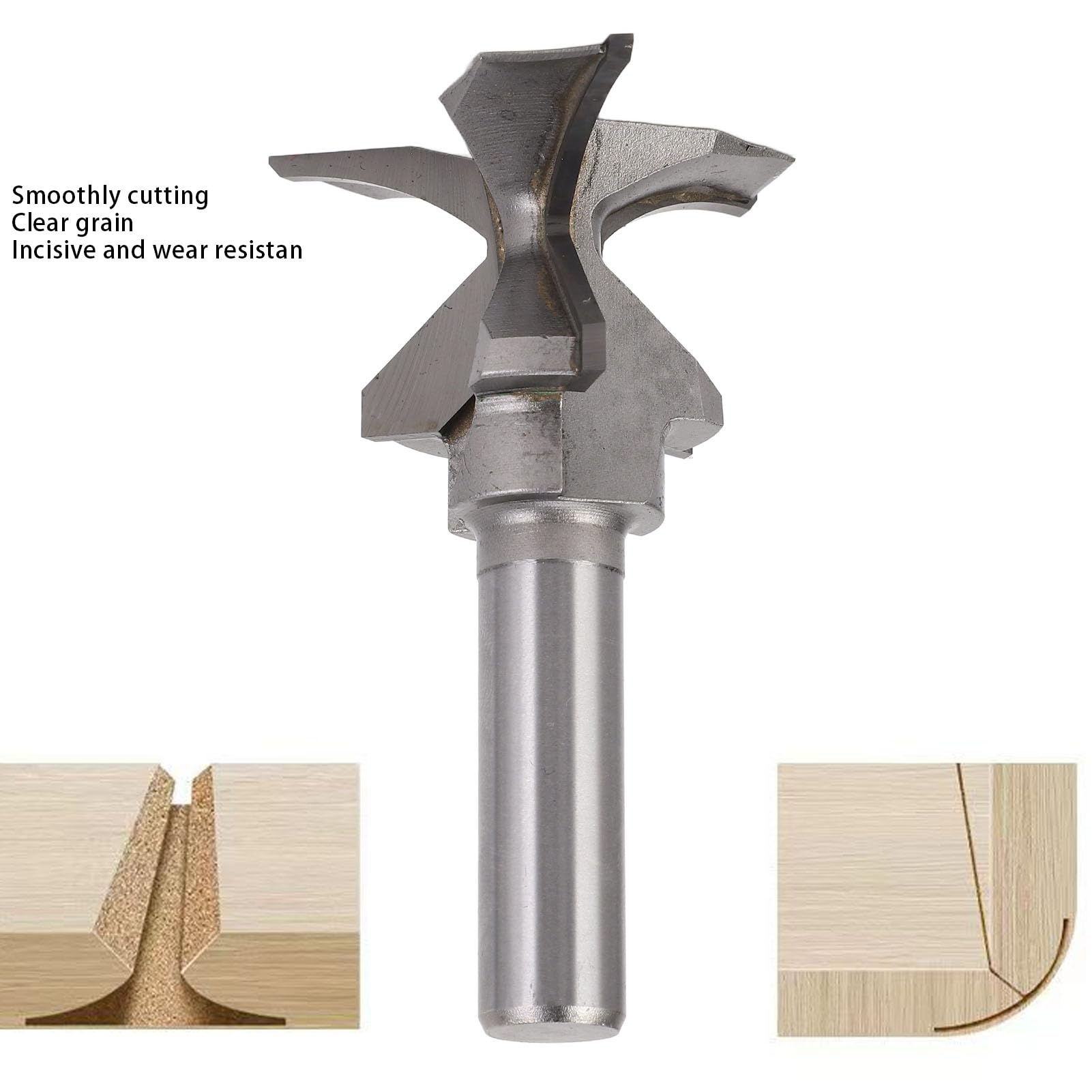 Punta per Fresa per Legno con Gambo 1/2 Pollice con Punta R, Punta per Fresa per Coltello Integrata per Piegatura Ad R30 per Spessori 16-30 Mm, Punta per Fresa per Linguetta e