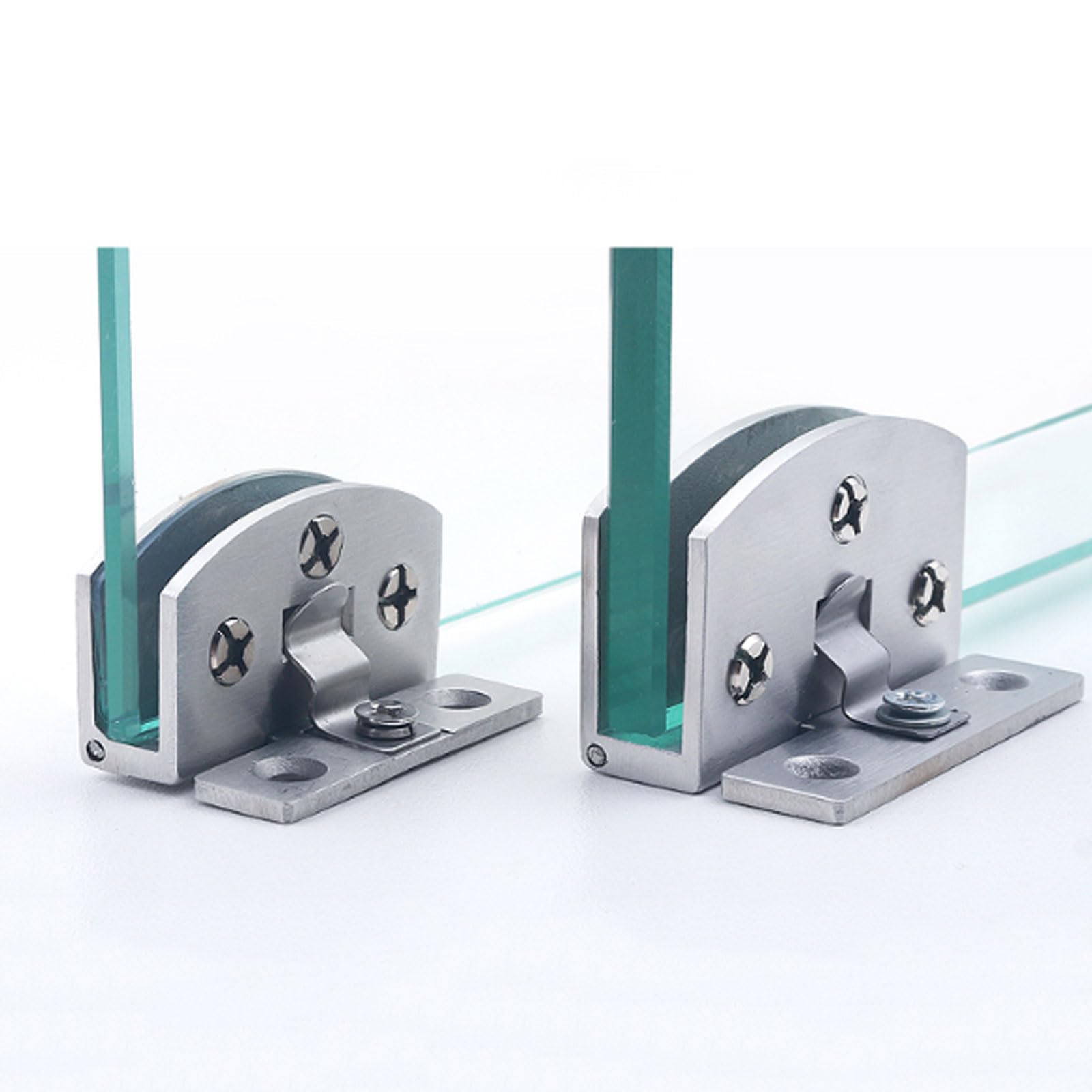 bisagra para puertas de cristal, 2PCS Abrazadera de baño acero inoxidable Sin perforación Bisagra