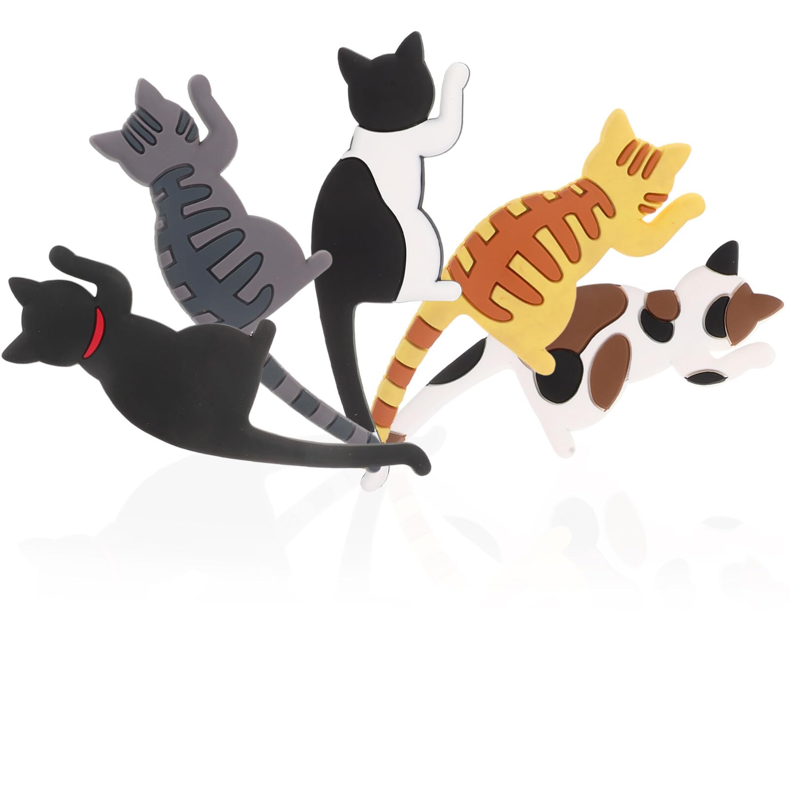 Crochets Magnétiques Chat Pour Frigo - Lot De 5, Design Mignon, Support Pratique Pour Clés, Ustensiles