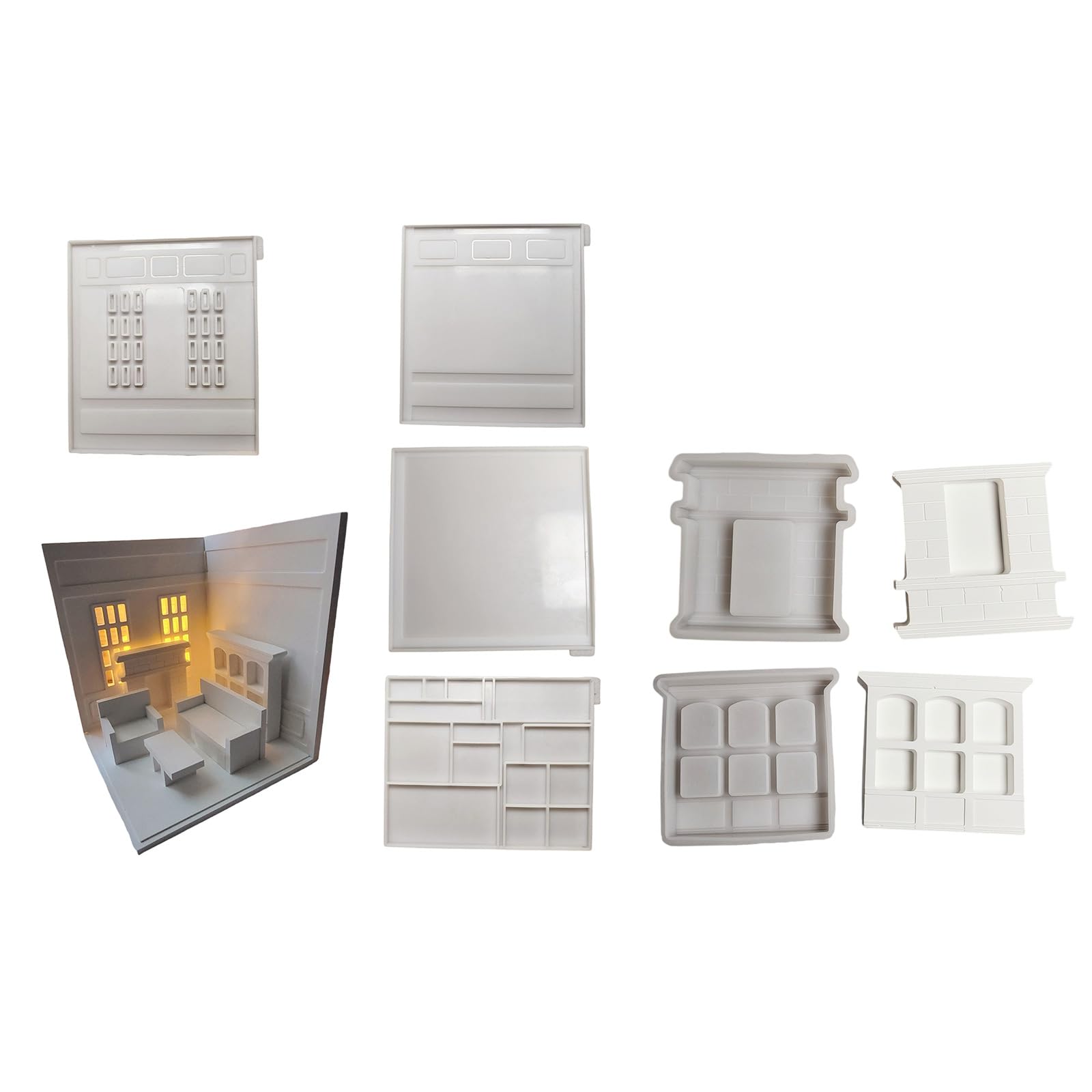Molde de silicona flexible y resistente de resina epoxi para muebles con forma de bandeja para manualidades y decoración del hogar