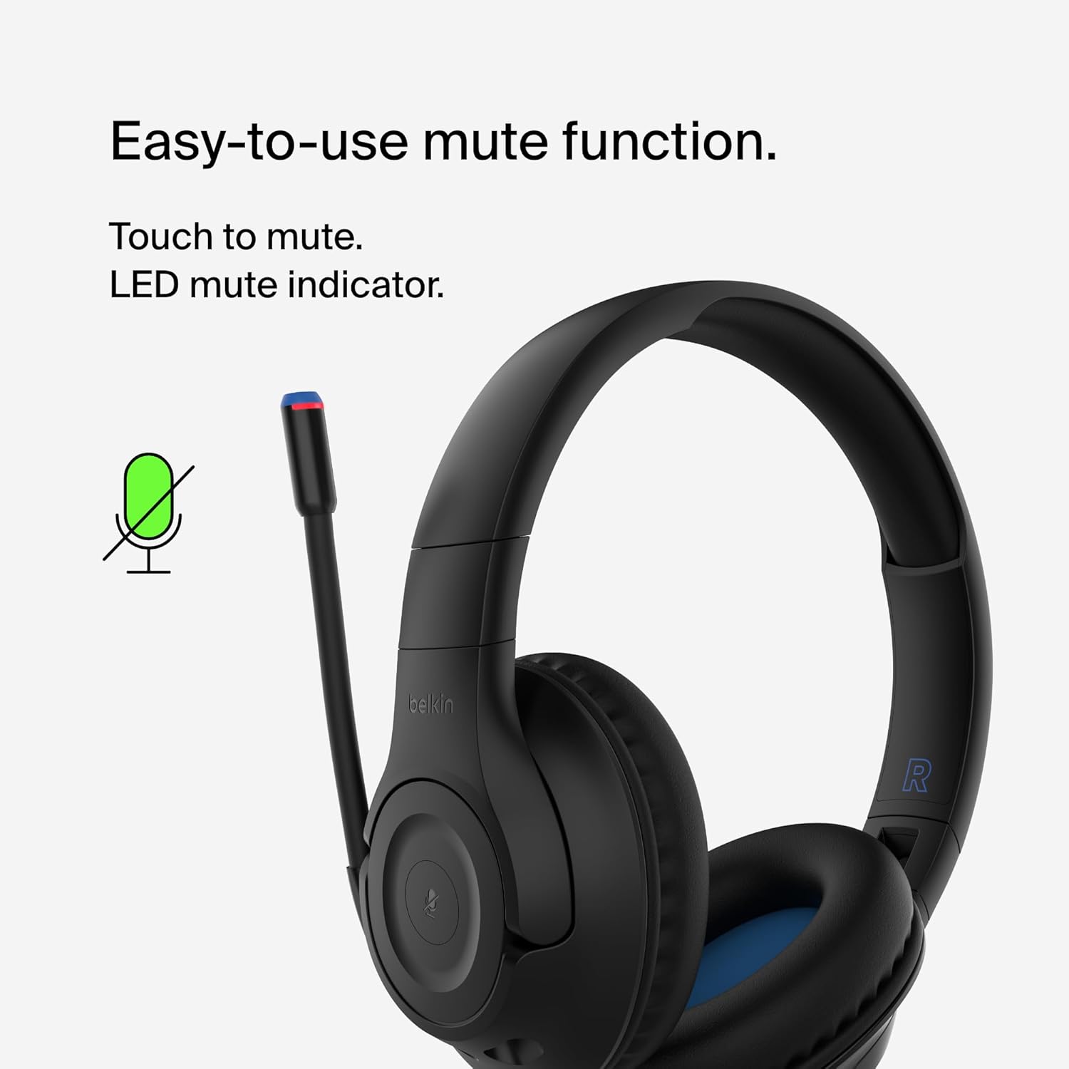 Belkin SoundForm Mini Wired On-Ear Headphones for Kids, Over-Ear Headset for Children with inline Microphone for Online Learning, School, Travel, Play, For 3.5mm Compatible...
