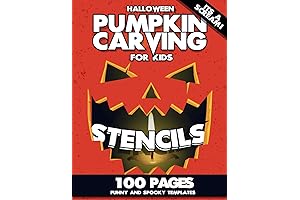 100-Page Halloween Pumpkin Carving Stencils for Kids: Quickly and Easily Create Fun...