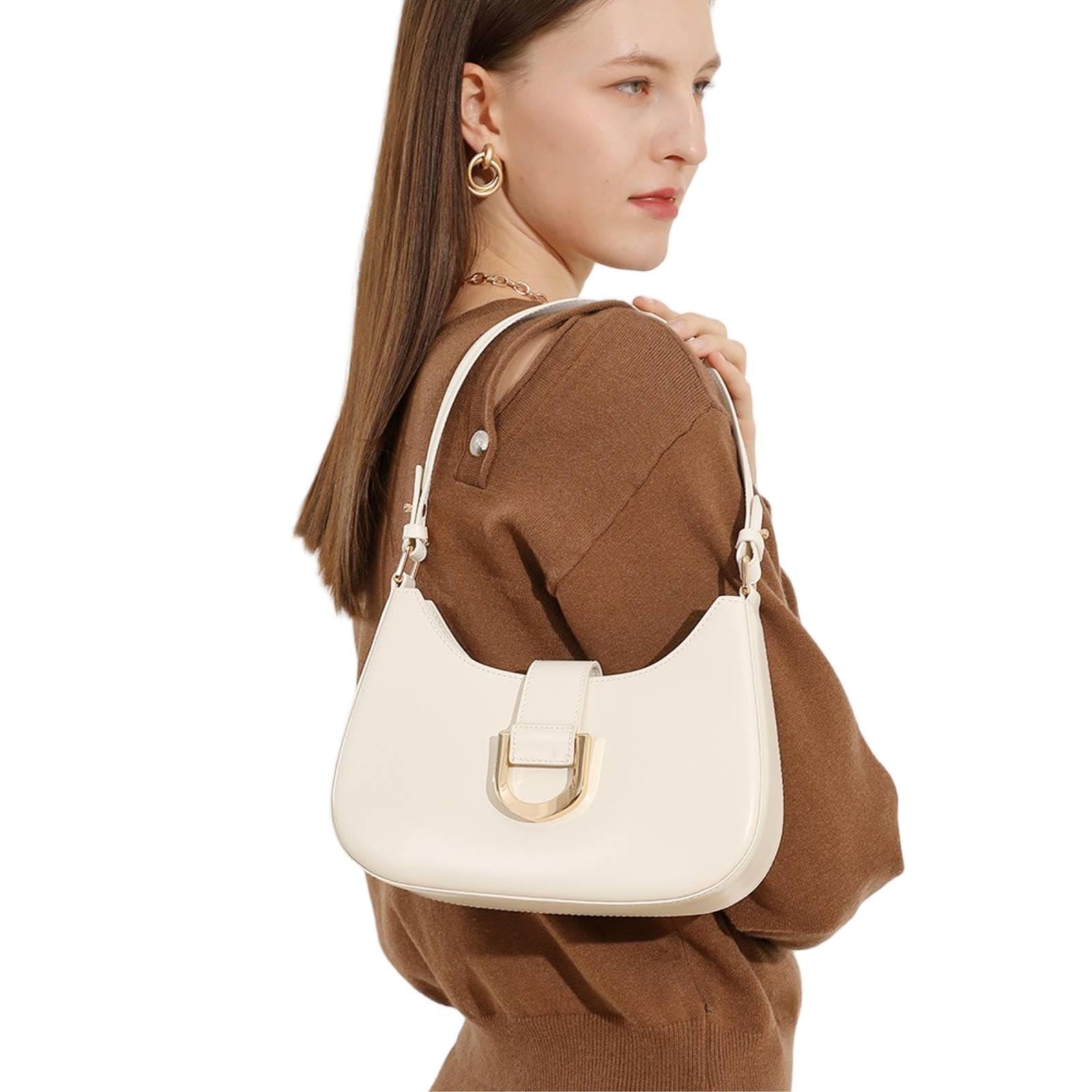 XXDML - Bolsa de cuero con diseño de media luna, bolsa para el cuerpo para