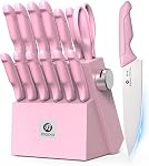 imarku Ensemble de Couteaux avec Bloc, 14 Pièces avec Aiguisoir Intégré, Couteaux Japonais en Acier Inoxydable à Haute Carbone Ultra Tranchants, Lavable au Lave-Vaisselle, Idéal Cadeau d'Anniversaire pour Maman et Papa, Noir