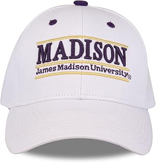 NCAA James Madison Dukes Unisex NCAA The Game bar Design Hat, White, Adjustable
