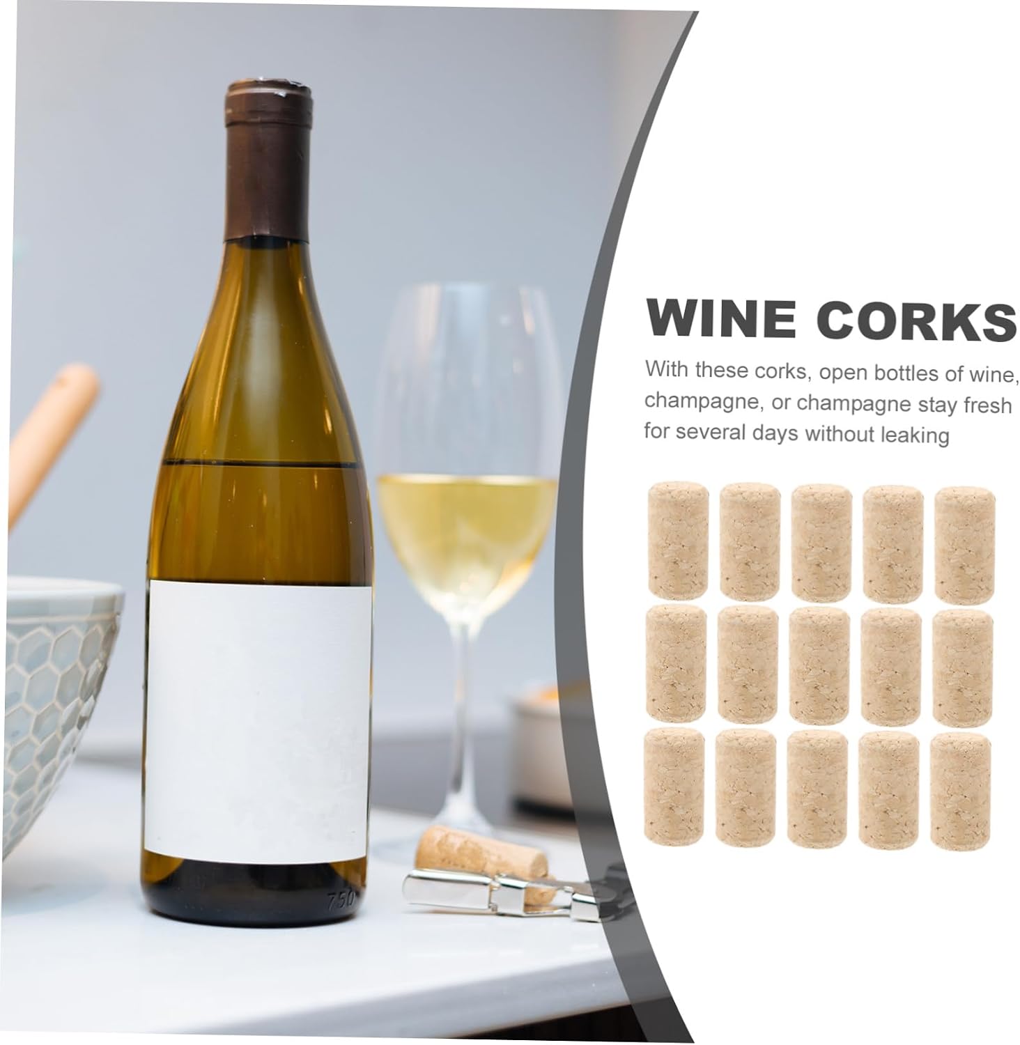 Wooden Wine Bottle Stopper 25pcs Beige for Beer Bottles