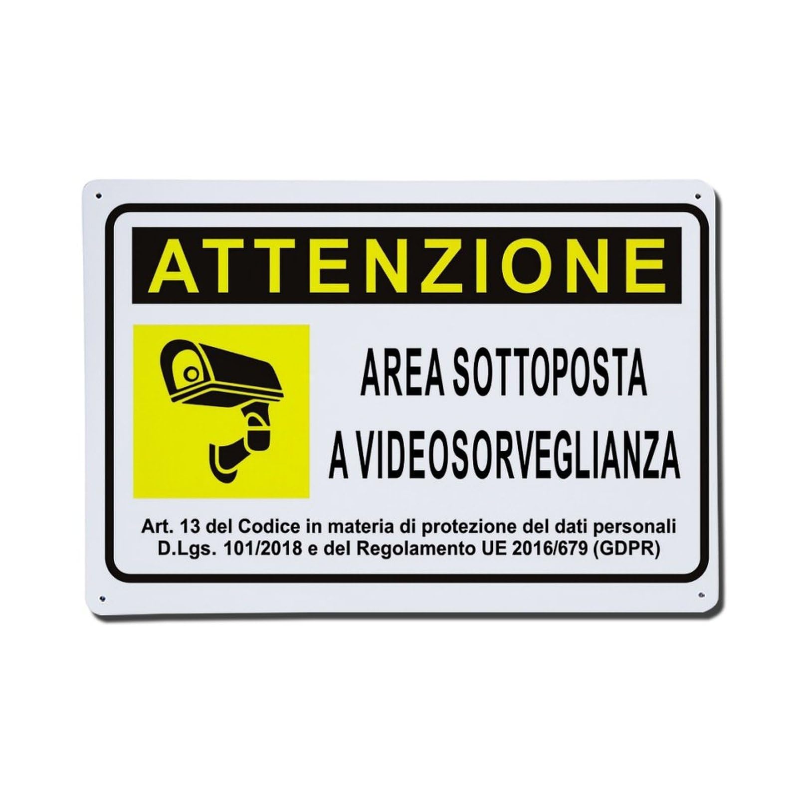 Enderetf Vintage Attention Area Under Video Surveillance Tin Sign Metal Poster, Home Bar Garage Man Cave Cafe Indoor & Outdoor Wall Decoration 8X12inches