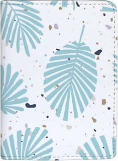 Carteira para passaporte com folhas tropicais com texturas de Terrazzo, capa para passaporte, acessórios de viagem para homens e mulheres