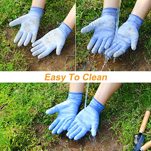 Joottuan 24 Pairs Gardening Gloves For Women Men, Breathable Rubber Coated Garden Gloves, Protective Work Gloves With Grip, Medium Size Fits Most #TOP5