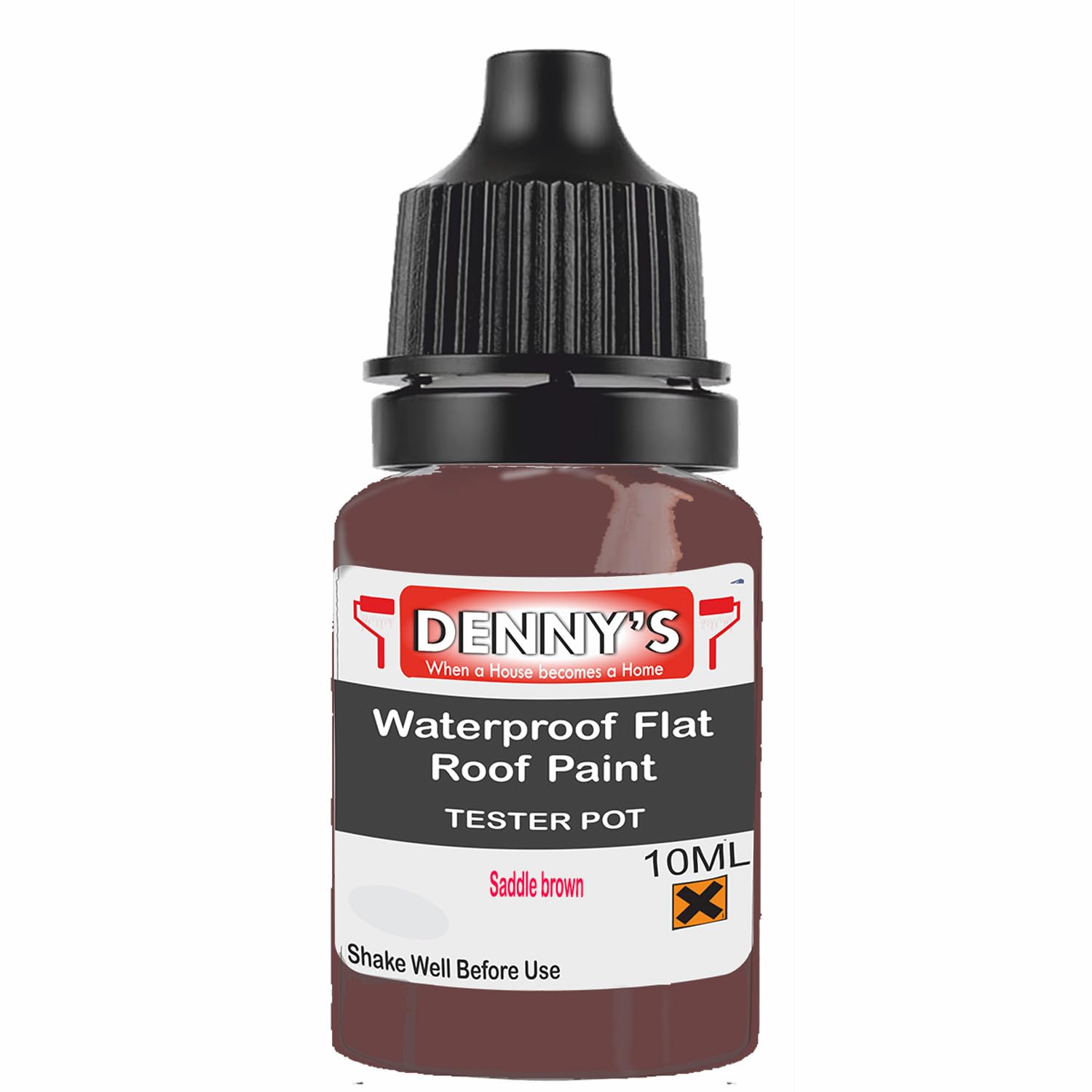 SCOOBYS PAINTS BACK IN THE MIX Chlorinated Rubber Flat Roof Paint – Waterproof Roof Sealer & Leak Repair Coating, Quick Drying, High Adhesion (Saddle brown, 10ML Tester Bottle) — image 1