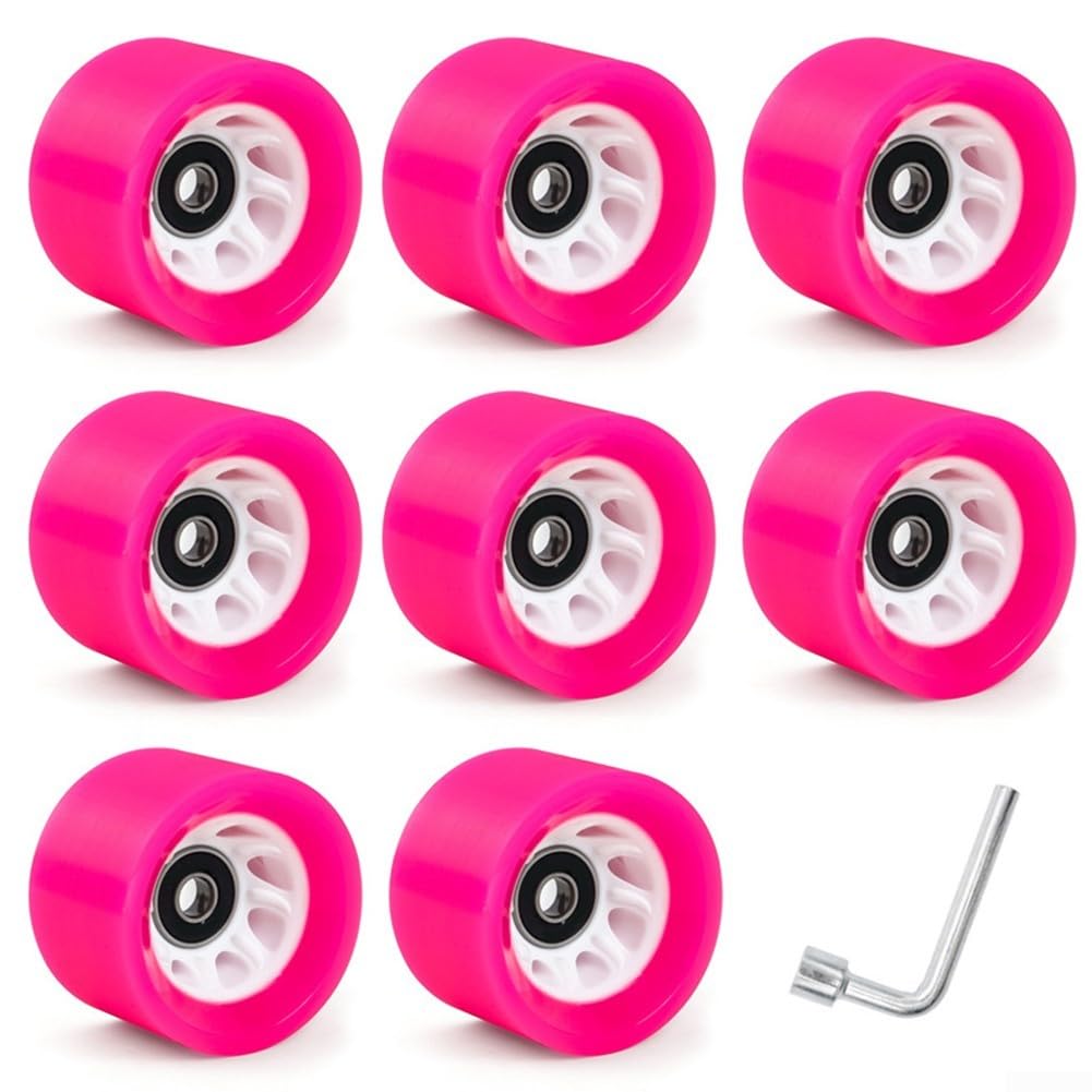 8 Pack Indoor Quad Roller Skate Wheels for Roller Derby Speed Skating, Artistic,Rink & Rhythm Skates, PU Wear-Resistant Wheels Double-Row Roller Skates Accessories