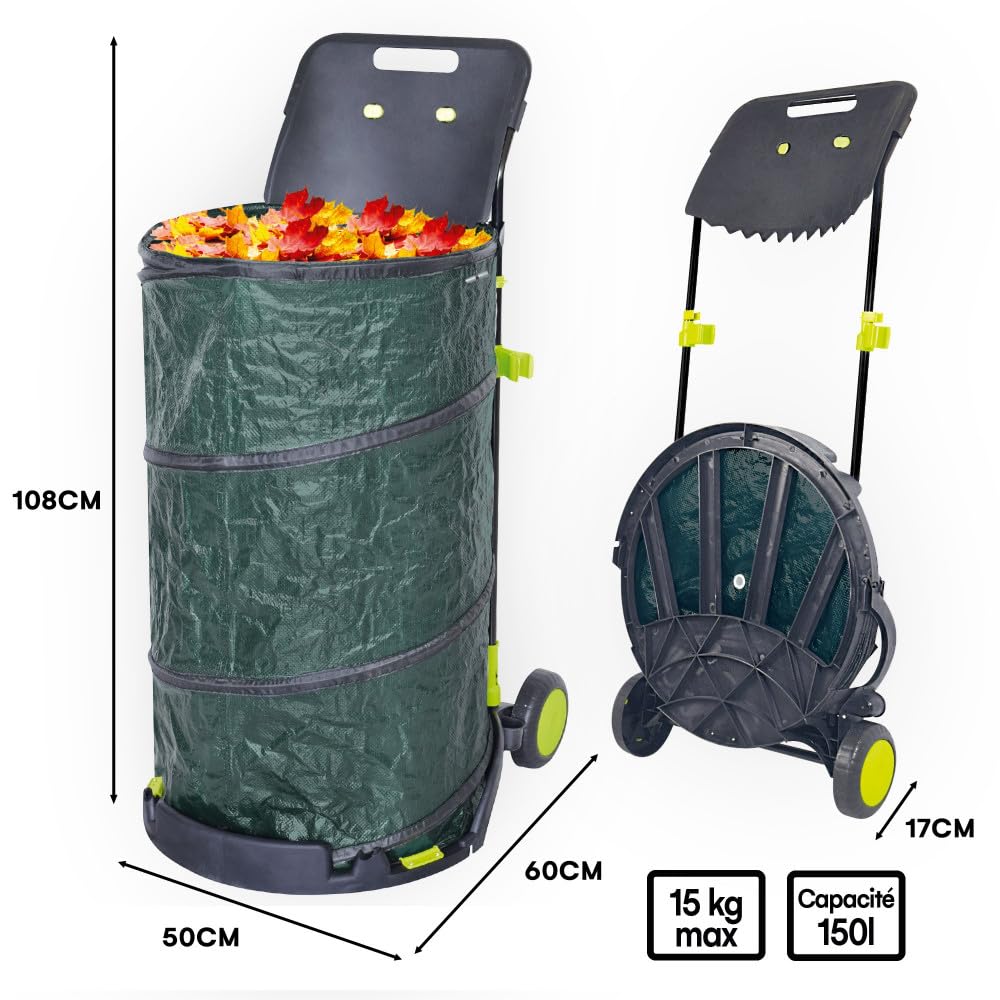 Dofin Chariot déchets Verts 150 litres
