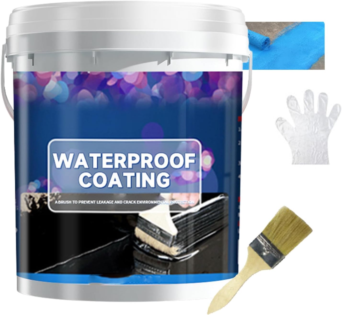 Multi-Purpose Polyurethane Waterproof Coating,Polyurethane Waterproof Coating,Roof Leak Repair,Suitable for Roofs Walls Concrete Wood Outdoor (Black,1000g)
