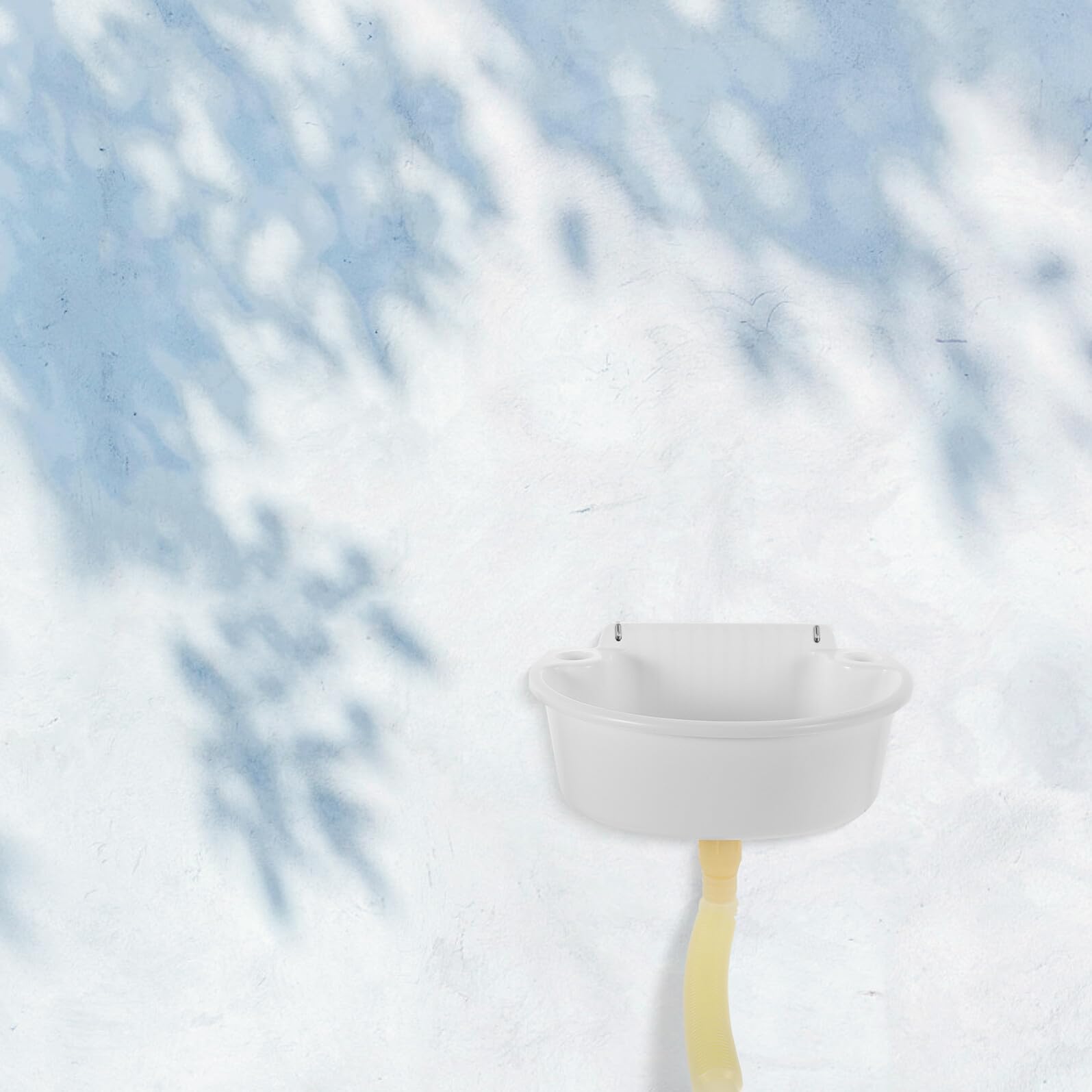 CLISPEED Lavabo Angolare Piccolo per Bagno Bianco in Plastica con Montaggio a Parete Facile senza Foratura Design Moderno e Pulizia Rapida Adatto a Piccoli Spazi e Balconi