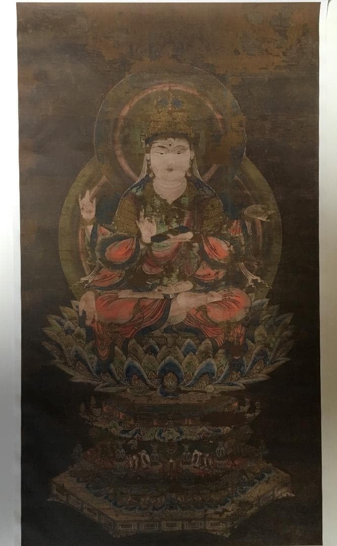 Amazon.co.jp: 複製仏画工芸古仏画絹本般若菩薩像鎌倉時代・13世紀