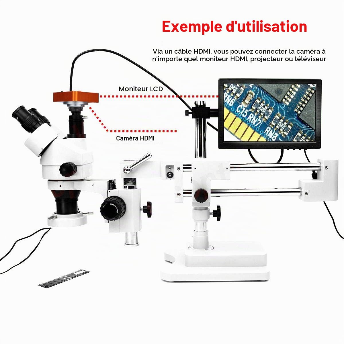 Walfront 21MP USB C-Mount Industrie Microscope Caméra Set 2K 1080P HD Caméra Vidéo Prise 220VEU