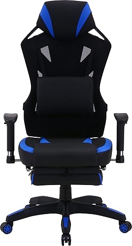 Miniatura 4 de Fuji Boeki 19430 Gaming Chair, Personal Chair, Width 27.0 x Depth 25.8 x Height 46.5 - 49.2 inches (68.5 x 65.5 x 118 - 125.5 cm), Blue, Mesh with