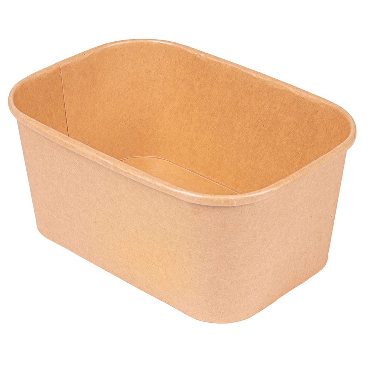 50 pezzi - Contenitori rettangolari 1000 ml 330 + 30 Pe G/M2 17,3 x 12,3 x 7,5 cm naturale Kraft