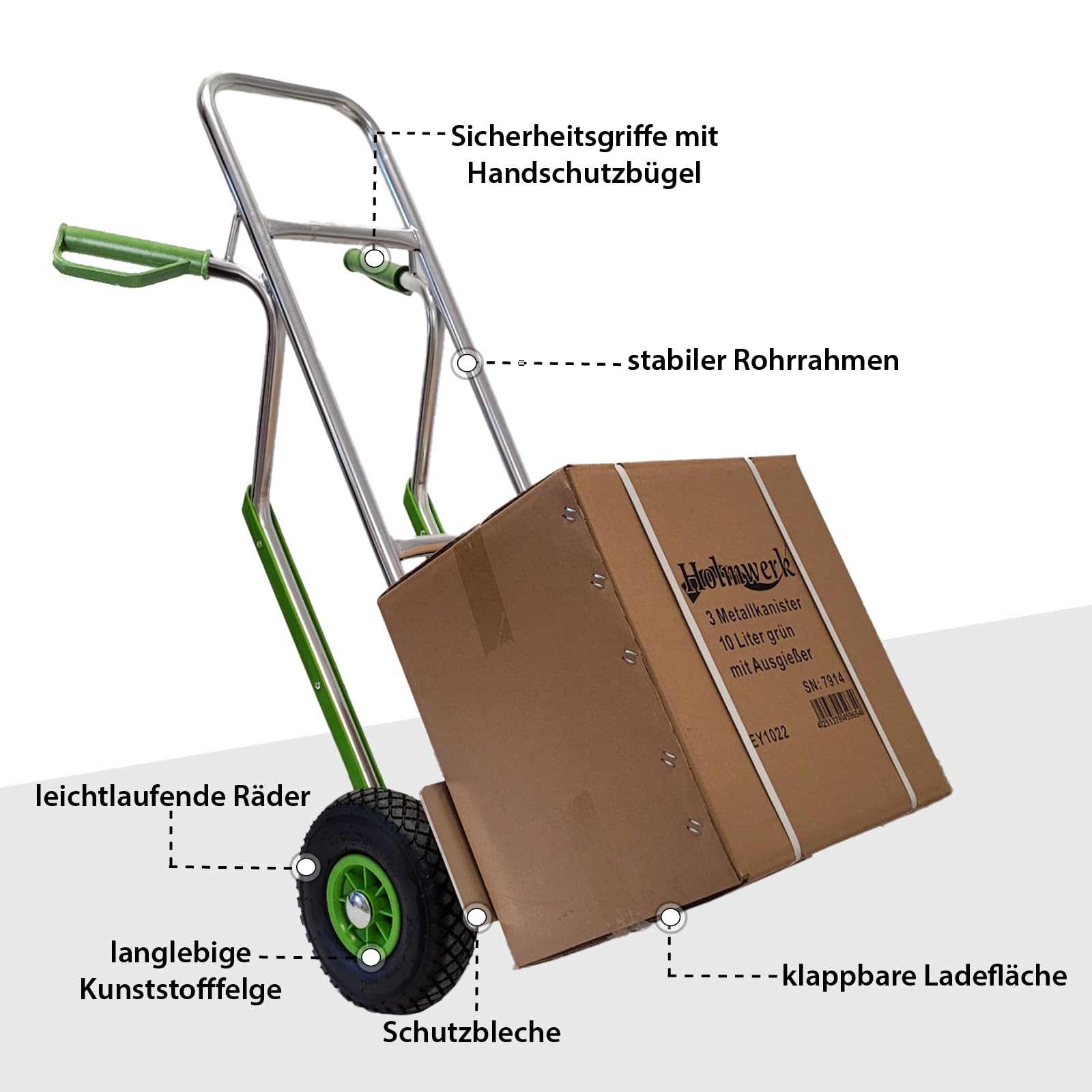 TRUTZHOLM Aluminium Sackkarre mit Treppenrutsche 200 kg Stapelkarre Transportkarre Treppensteiger Alu Klappbare Ladefläche Sicherheitsgriffe (200kg | Lufträder)