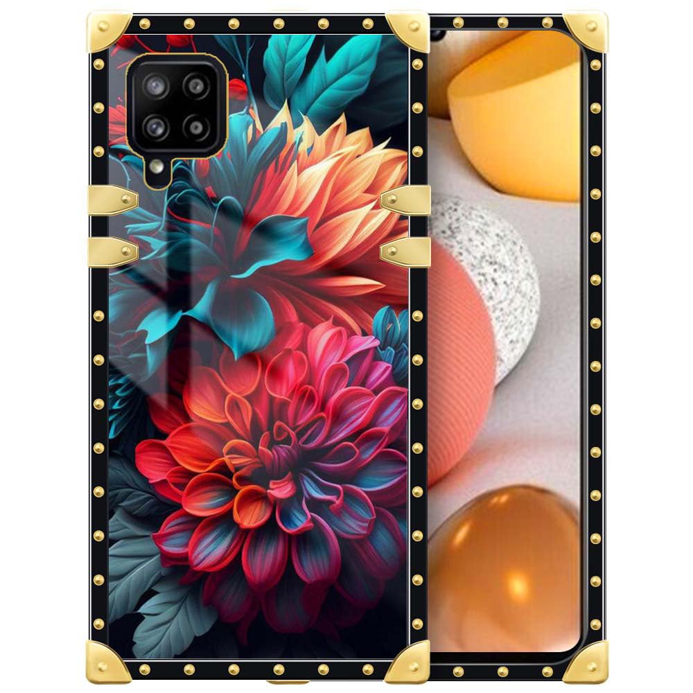 DAIZAG Compatible with Samsung Galaxy A42 Case,Bright Flowers Gold Decoration Soft TPU Protective Cover Anti-Scratch