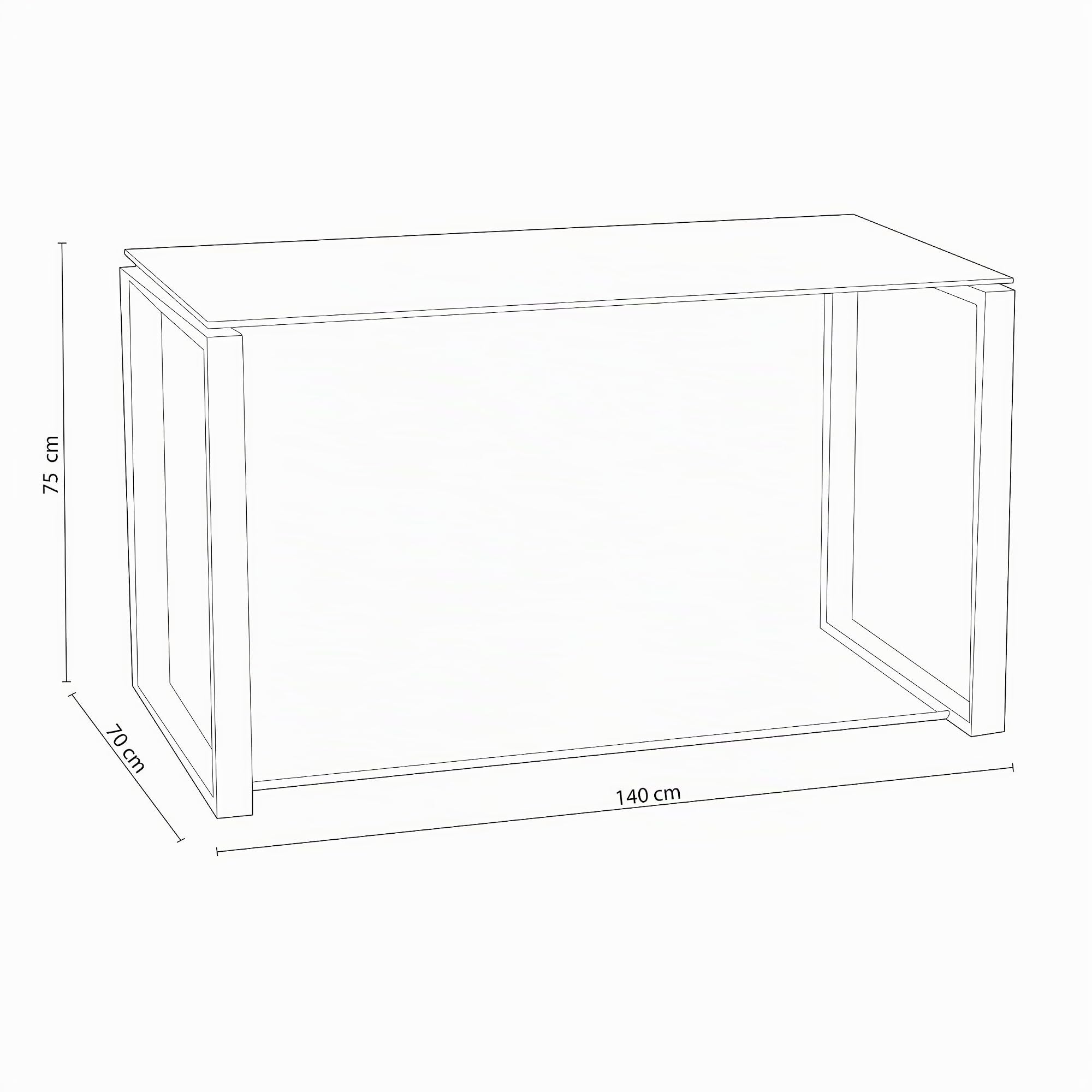 Adec Group Office, Mesa de Estudio, Oficina, Office, Acabado en Cristal y Cromo, Medidas 140 cm (Largo) x 70 cm (Ancho) x 75 cm (Alto)
