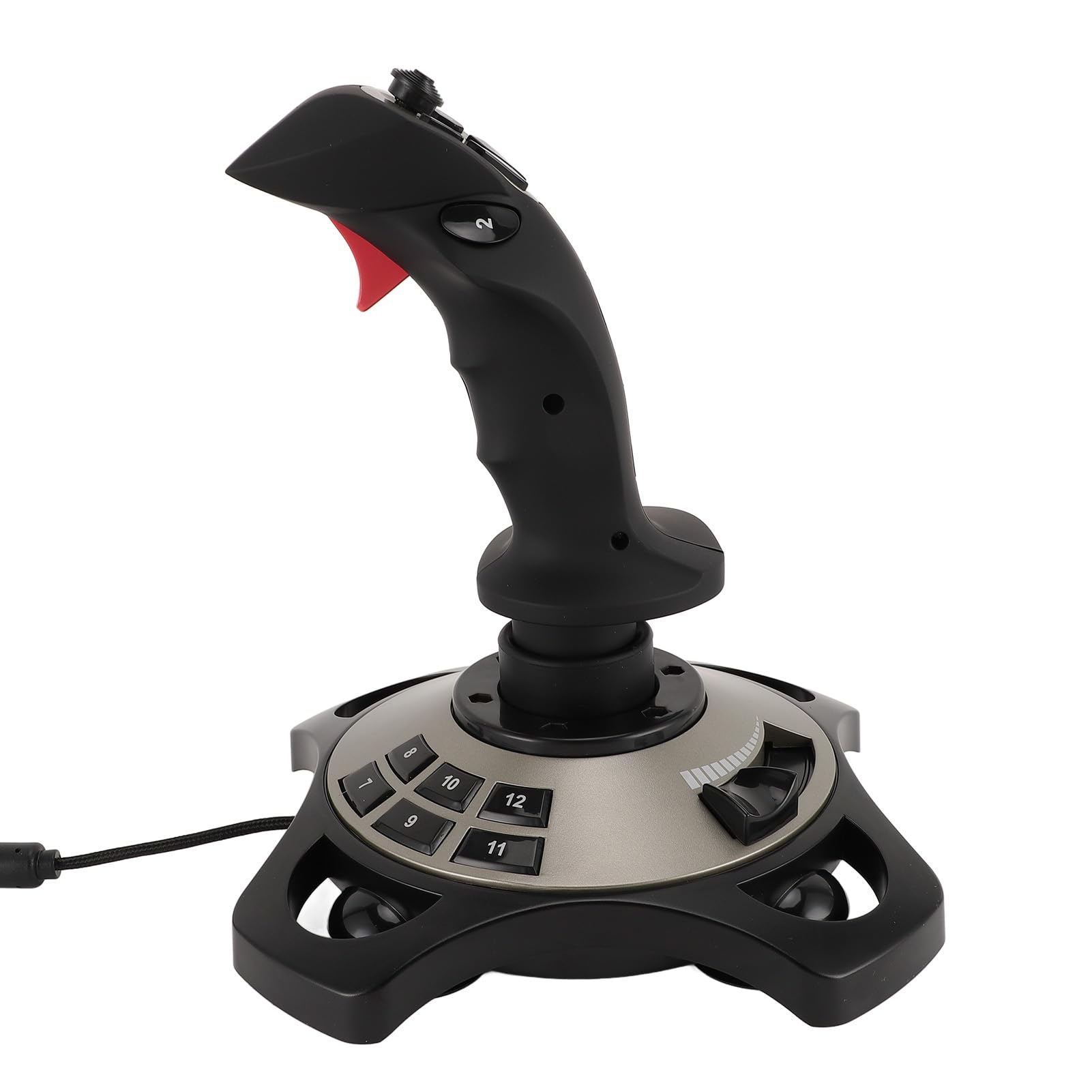 Cryfokt Przewodowy Joystick do Komputera PC o Wielofunkcyjnej Konstrukcji i Wibracjach do Symulacji Lotu na Komputerze Stacjonarnym i Laptopie