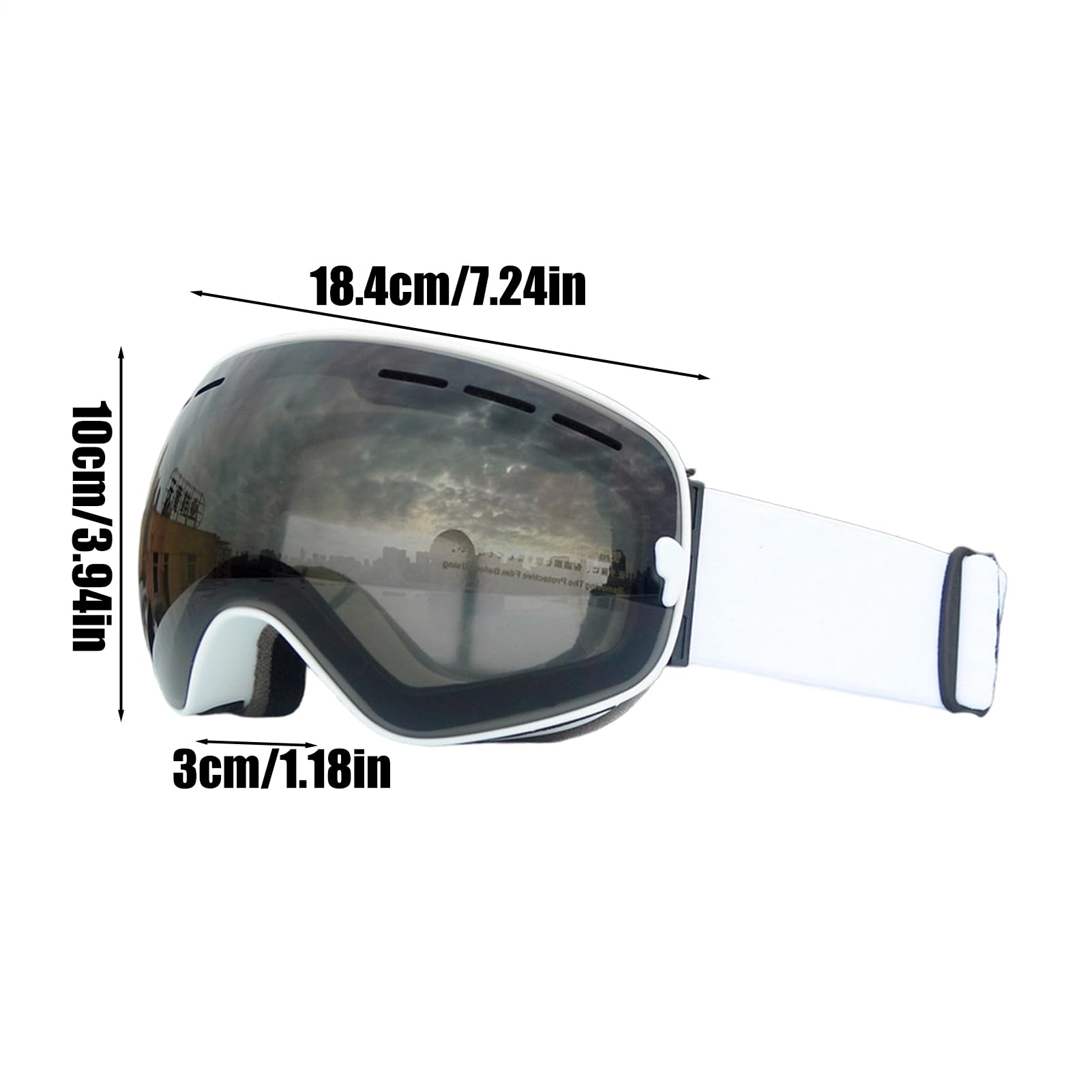 Gogle śnieżne – okulary chroniące przed promieniowaniem UV, gogle snowboardowe, przeciwmgielne, z regulowanym paskiem, do sportów na świeżym powietrzu, roweru, jazdy na nartach, snowboardzie, dla
