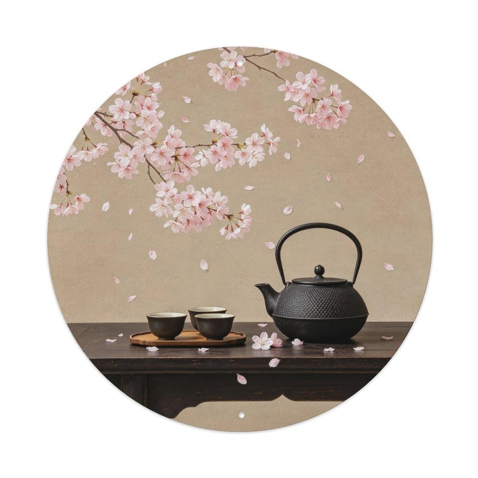 Cherry Blossom Tea Metal Tin Sign Plaque