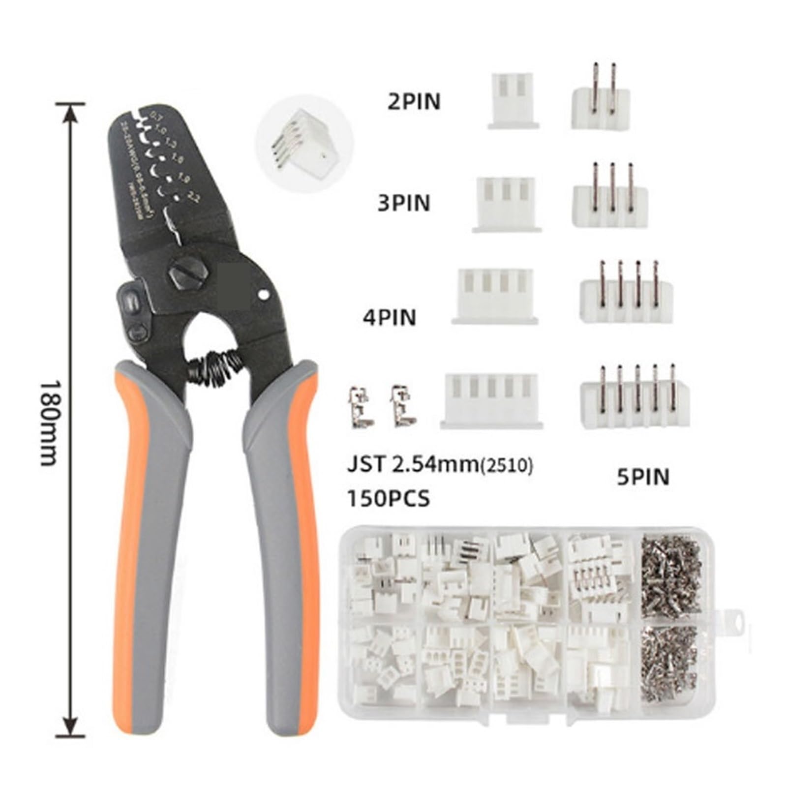 Set di pinze per crimpatura Pinza a crimpare isolata for terminali a barilotto Aperto Mini Micro AWG 28-20 (0,08-0,5 mm²)