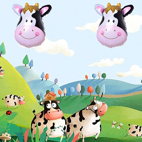 Miniatura 7 de Globos de animales de granja, cerdo, vaca, caballo, burro, globo de Mylar para baby shower, temática de animales de granja, suministros de fiesta de