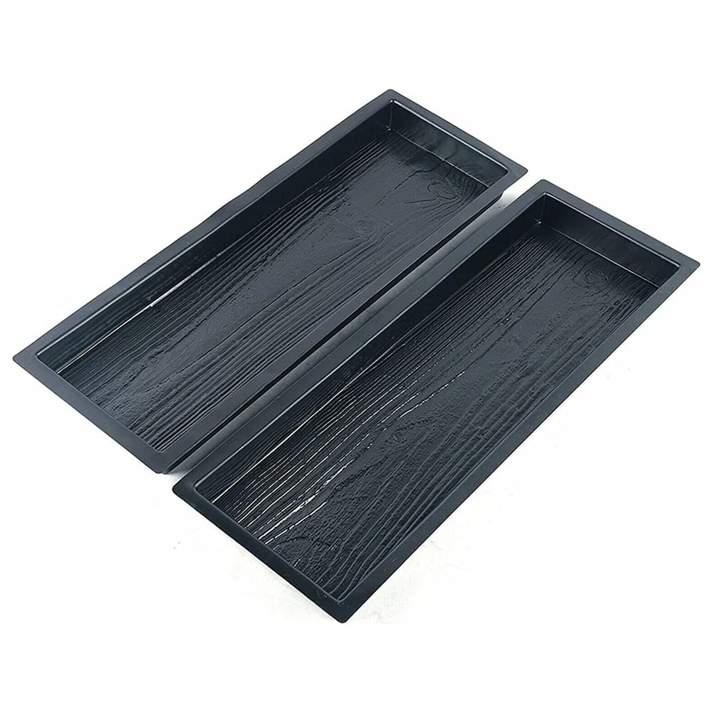 Moldes de hormigón, moldes de hormigón con forma de madera, moldes para suelos de plástico moldeados DIY, moldes para piedras militares de jardín, paquete de 2