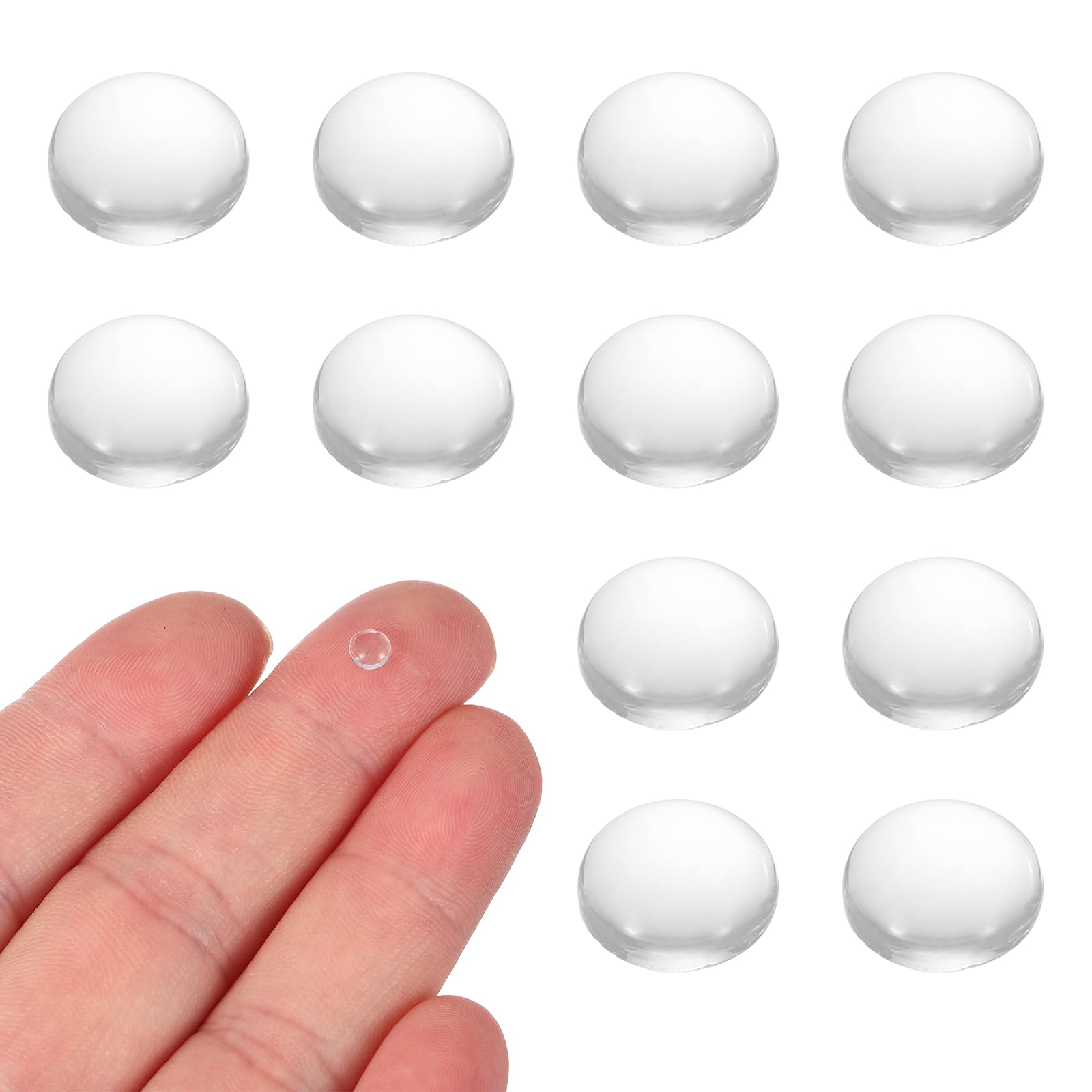PATIKIL 12 Pcs Convex Lens, 8mm OD 11mm Focal Length Magnifier Lens Optical Lenses Borosilicate Magnifying Glass Flat Convex for DIY Crafts Office Home Science LED Spotlights Flashlights