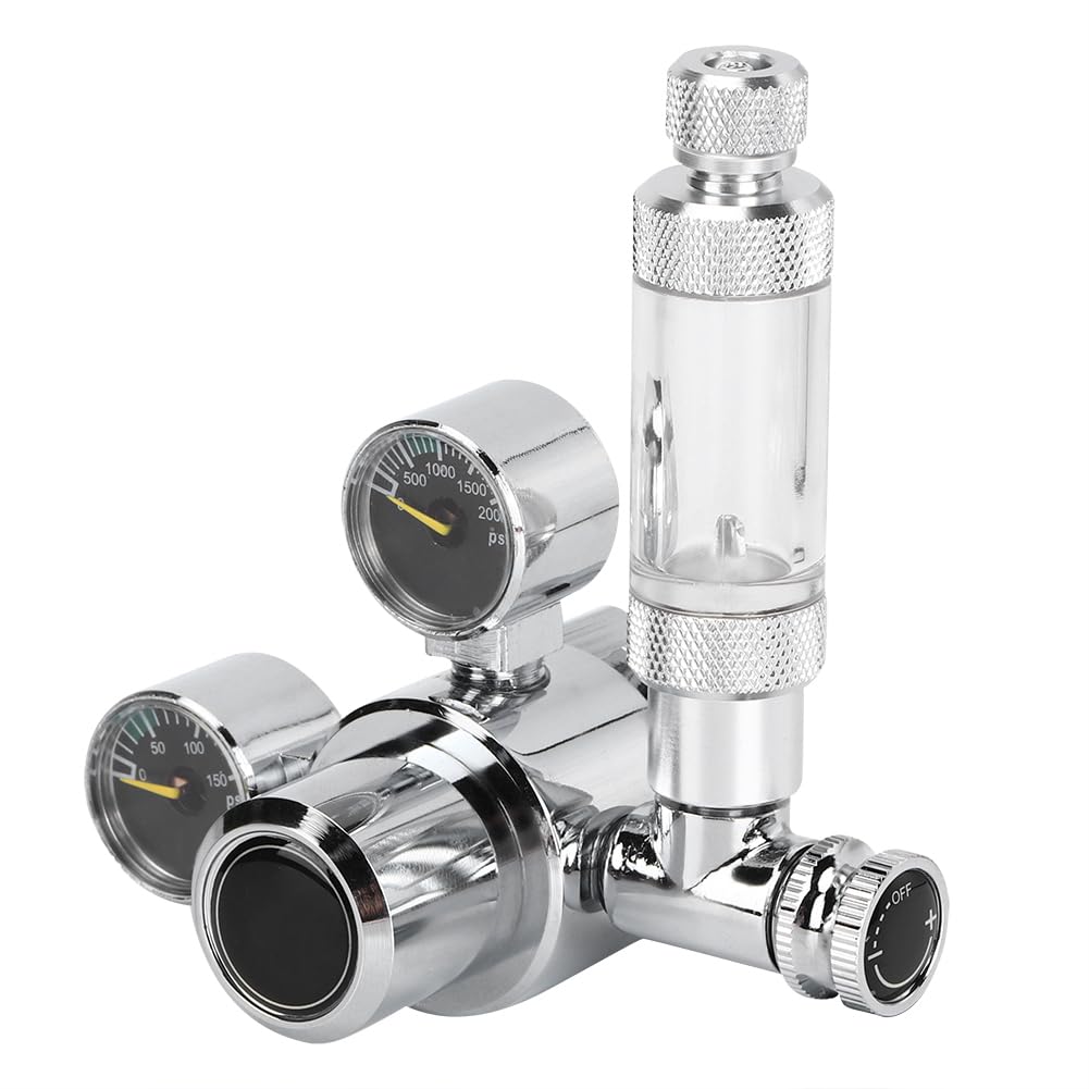 Contador regulador de Burbujas de CO2 para Acuario de Acero Inoxidable, Duradero y de bajo Consumo, para Sistemas de CO2 de Acuario con 21,8 mm de Ancho