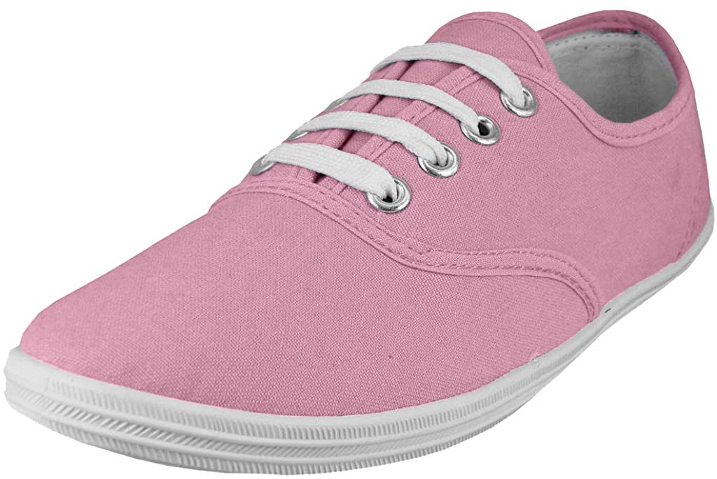 Easy USAWomens Canvas Lace Up Shoe with Padded Insole